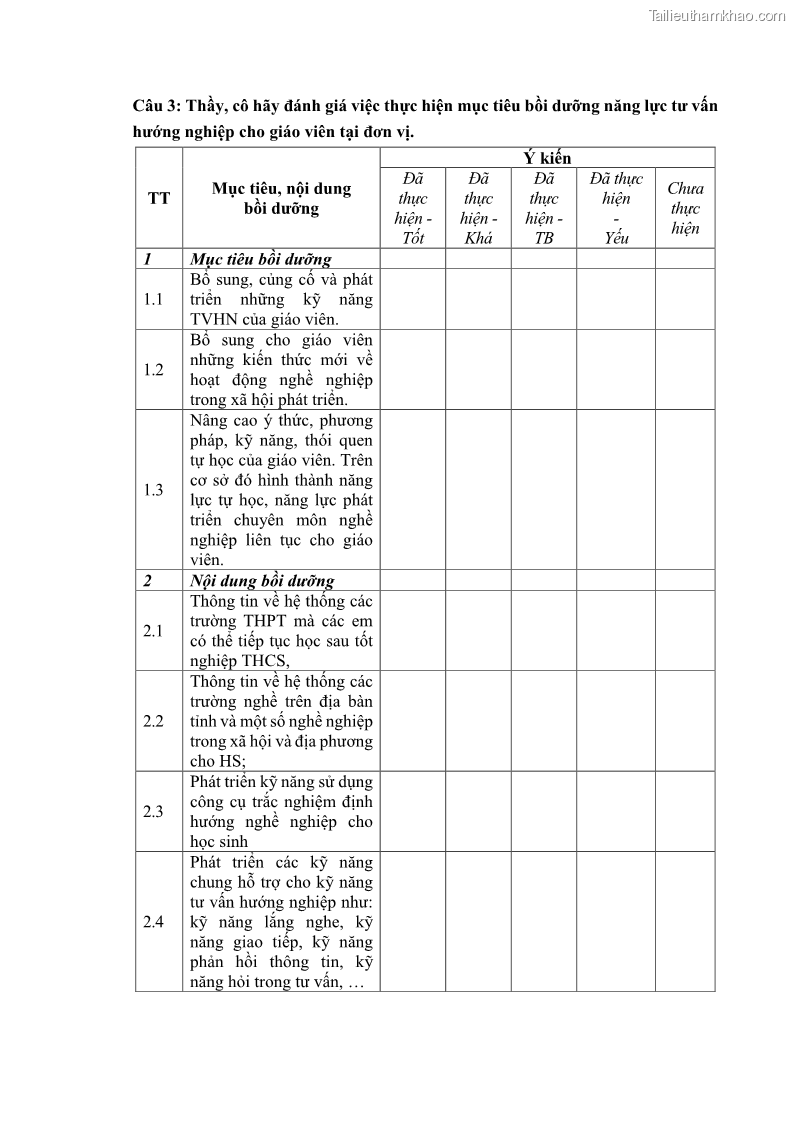 Luận văn thạc sĩ khoa học giáo dục Quản lý bồi dưỡng năng lực tư vấn hướng nghiệp cho giáo viên ở các trường trung học cơ sở huyện Gia Bình, tỉnh Bắc Ninh - 10 Trang 120