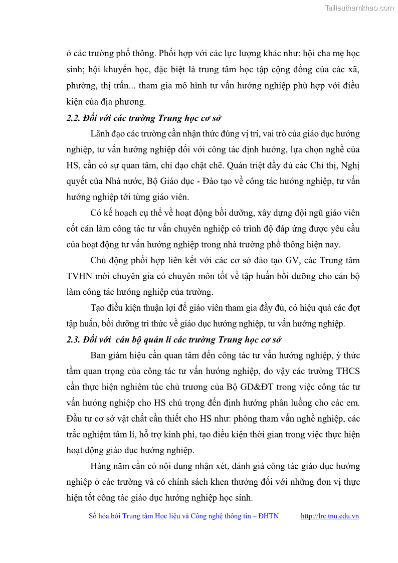 Luận văn thạc sĩ khoa học giáo dục Quản lý bồi dưỡng năng lực tư vấn hướng nghiệp cho giáo viên ở các trường trung học cơ sở huyện Gia Bình, tỉnh Bắc Ninh - 10 Trang 110