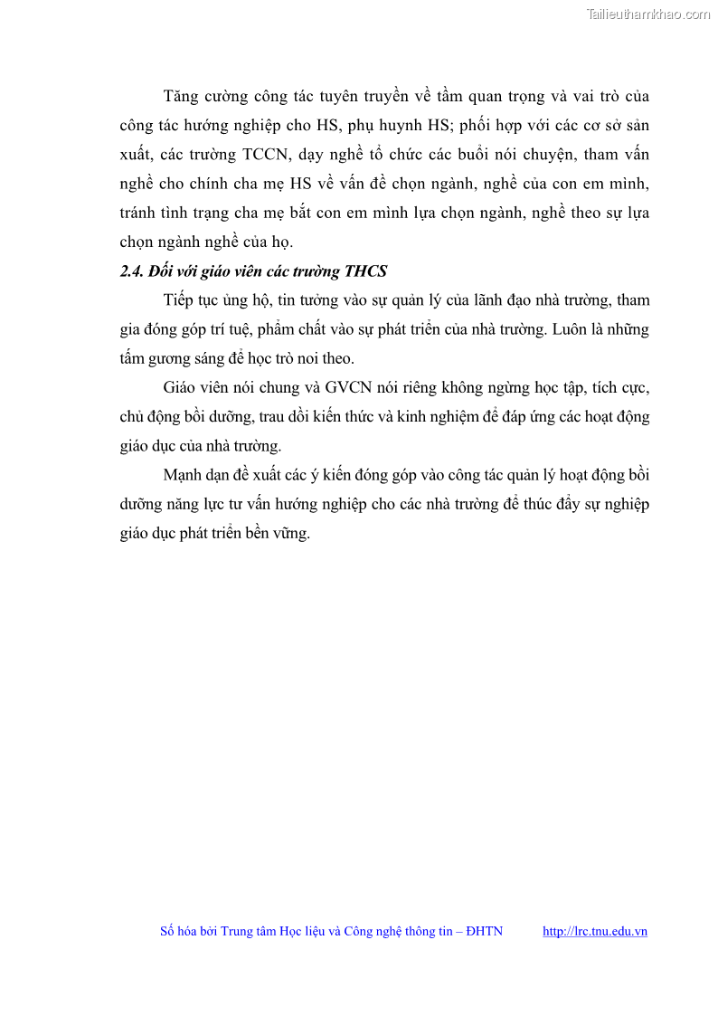 Luận văn thạc sĩ khoa học giáo dục Quản lý bồi dưỡng năng lực tư vấn hướng nghiệp cho giáo viên ở các trường trung học cơ sở huyện Gia Bình, tỉnh Bắc Ninh - 10 Trang 111