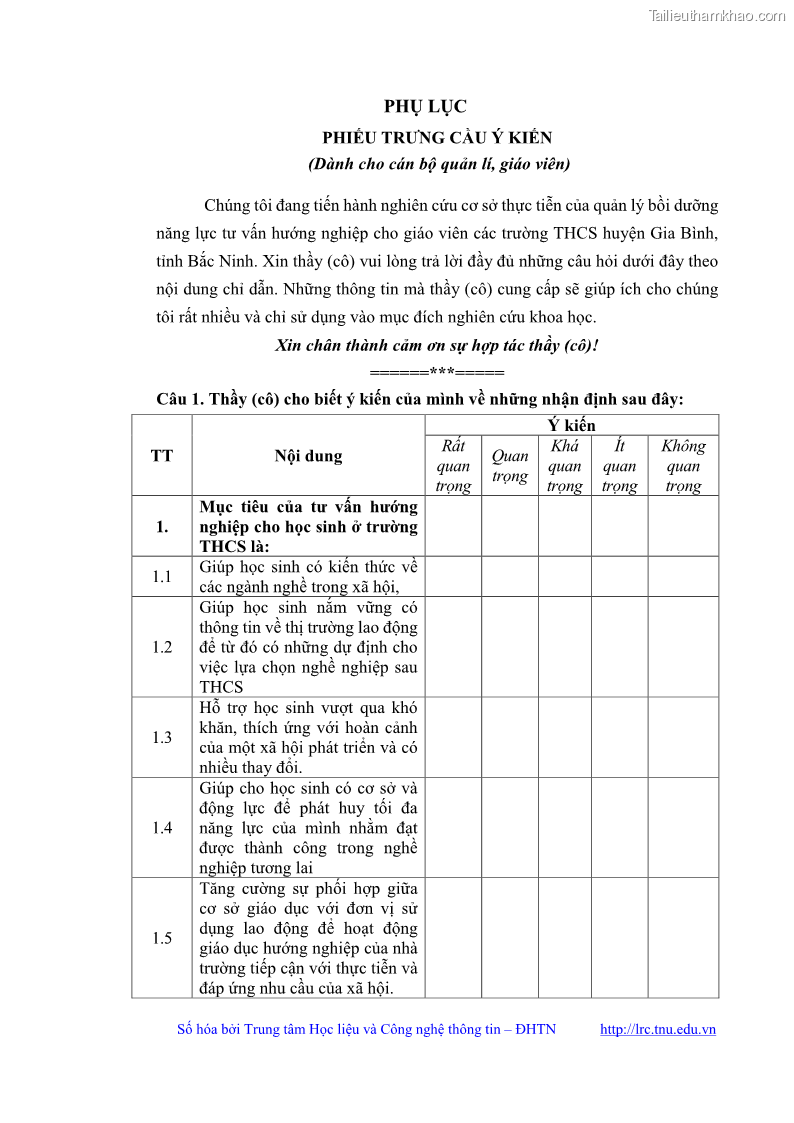 Luận văn thạc sĩ khoa học giáo dục Quản lý bồi dưỡng năng lực tư vấn hướng nghiệp cho giáo viên ở các trường trung học cơ sở huyện Gia Bình, tỉnh Bắc Ninh - 10 Trang 117