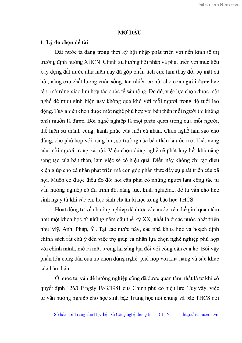 Luận văn thạc sĩ khoa học giáo dục Quản lý bồi dưỡng năng lực tư vấn hướng nghiệp cho giáo viên ở các trường trung học cơ sở huyện Gia Bình, tỉnh Bắc Ninh - 2 Trang 13