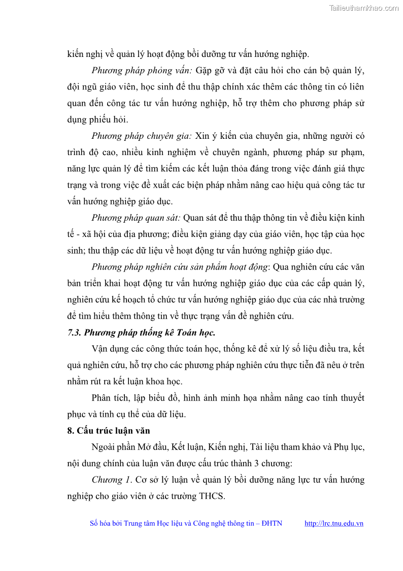 Luận văn thạc sĩ khoa học giáo dục Quản lý bồi dưỡng năng lực tư vấn hướng nghiệp cho giáo viên ở các trường trung học cơ sở huyện Gia Bình, tỉnh Bắc Ninh - 2 Trang 17