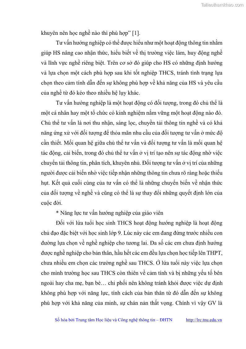 Luận văn thạc sĩ khoa học giáo dục Quản lý bồi dưỡng năng lực tư vấn hướng nghiệp cho giáo viên ở các trường trung học cơ sở huyện Gia Bình, tỉnh Bắc Ninh - 3 Trang 36