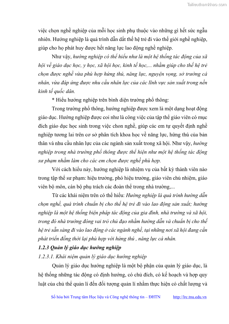 Luận văn thạc sĩ khoa học giáo dục Quản lý bồi dưỡng năng lực tư vấn hướng nghiệp cho giáo viên ở các trường trung học cơ sở huyện Gia Bình, tỉnh Bắc Ninh - 3 Trang 26