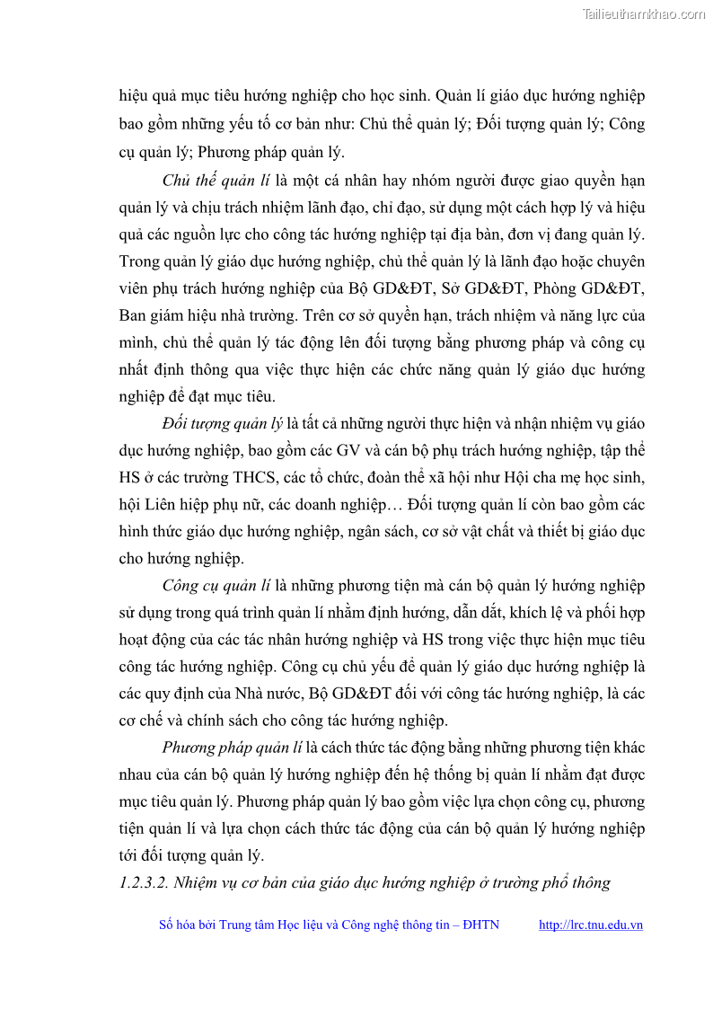 Luận văn thạc sĩ khoa học giáo dục Quản lý bồi dưỡng năng lực tư vấn hướng nghiệp cho giáo viên ở các trường trung học cơ sở huyện Gia Bình, tỉnh Bắc Ninh - 3 Trang 27