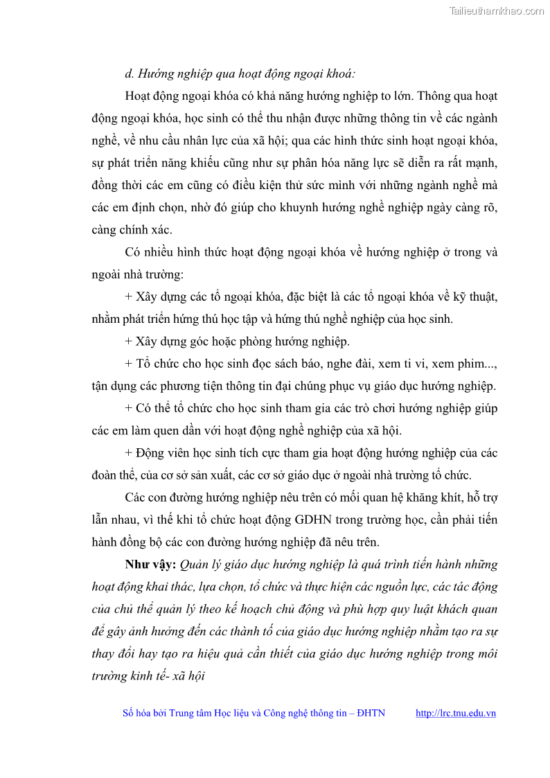 Luận văn thạc sĩ khoa học giáo dục Quản lý bồi dưỡng năng lực tư vấn hướng nghiệp cho giáo viên ở các trường trung học cơ sở huyện Gia Bình, tỉnh Bắc Ninh - 3 Trang 33