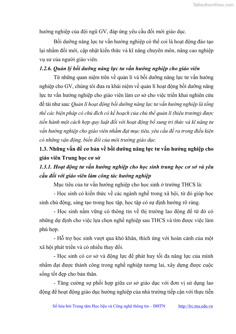 Luận văn thạc sĩ khoa học giáo dục Quản lý bồi dưỡng năng lực tư vấn hướng nghiệp cho giáo viên ở các trường trung học cơ sở huyện Gia Bình, tỉnh Bắc Ninh - 4 Trang 39