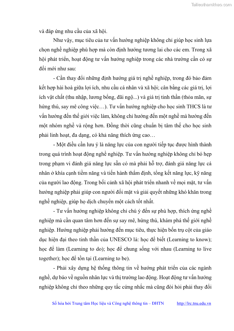 Luận văn thạc sĩ khoa học giáo dục Quản lý bồi dưỡng năng lực tư vấn hướng nghiệp cho giáo viên ở các trường trung học cơ sở huyện Gia Bình, tỉnh Bắc Ninh - 4 Trang 40