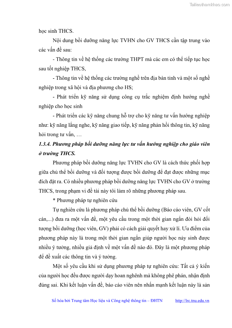 Luận văn thạc sĩ khoa học giáo dục Quản lý bồi dưỡng năng lực tư vấn hướng nghiệp cho giáo viên ở các trường trung học cơ sở huyện Gia Bình, tỉnh Bắc Ninh - 4 Trang 42
