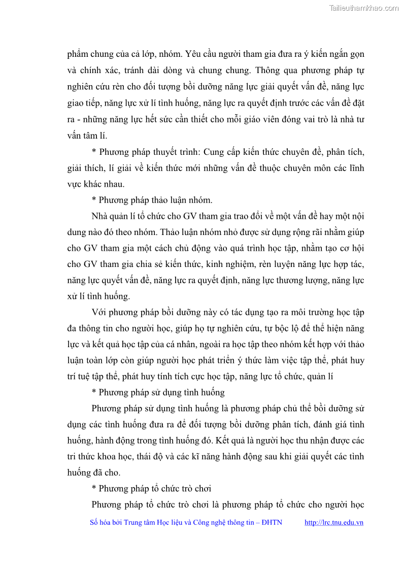 Luận văn thạc sĩ khoa học giáo dục Quản lý bồi dưỡng năng lực tư vấn hướng nghiệp cho giáo viên ở các trường trung học cơ sở huyện Gia Bình, tỉnh Bắc Ninh - 4 Trang 43