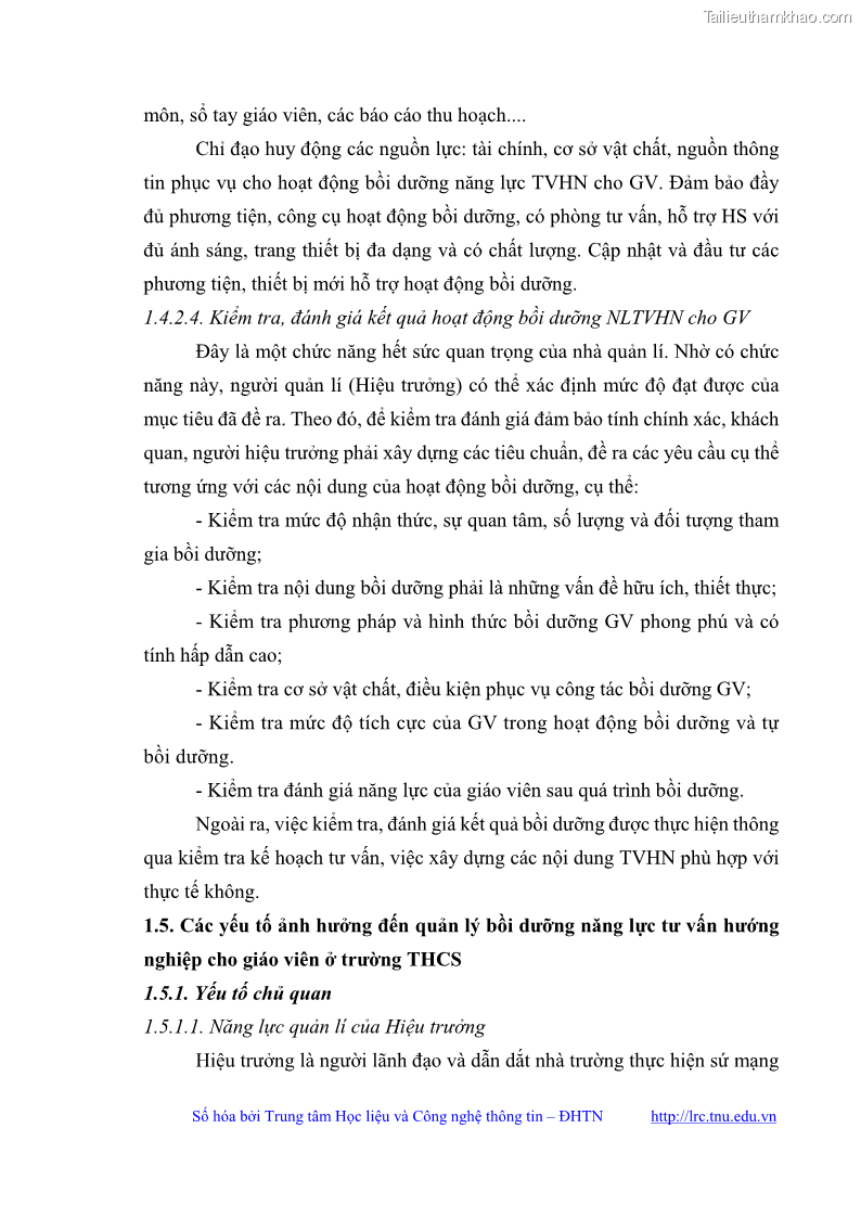 Luận văn thạc sĩ khoa học giáo dục Quản lý bồi dưỡng năng lực tư vấn hướng nghiệp cho giáo viên ở các trường trung học cơ sở huyện Gia Bình, tỉnh Bắc Ninh - 5 Trang 49