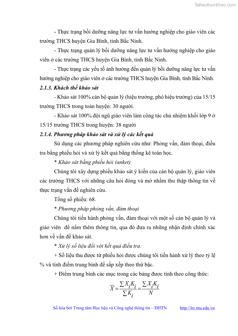 Luận văn thạc sĩ khoa học giáo dục Quản lý bồi dưỡng năng lực tư vấn hướng nghiệp cho giáo viên ở các trường trung học cơ sở huyện Gia Bình, tỉnh Bắc Ninh - 5 Trang 58
