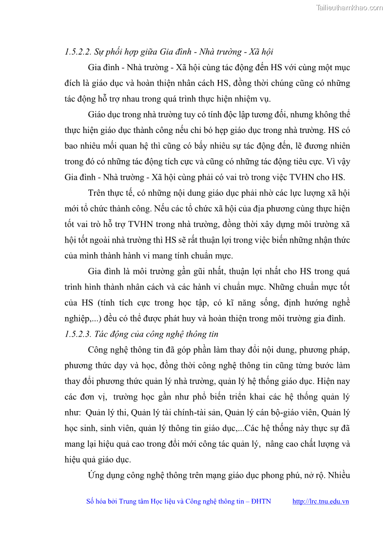 Luận văn thạc sĩ khoa học giáo dục Quản lý bồi dưỡng năng lực tư vấn hướng nghiệp cho giáo viên ở các trường trung học cơ sở huyện Gia Bình, tỉnh Bắc Ninh - 5 Trang 52