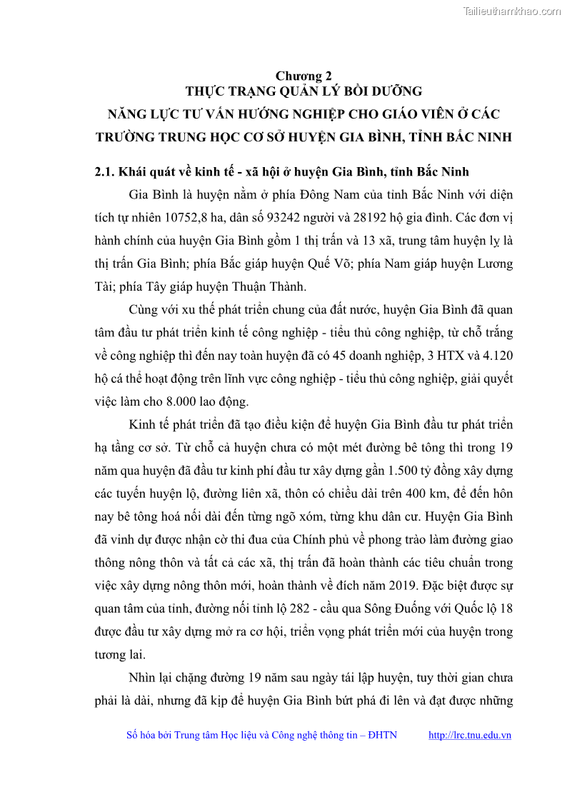 Luận văn thạc sĩ khoa học giáo dục Quản lý bồi dưỡng năng lực tư vấn hướng nghiệp cho giáo viên ở các trường trung học cơ sở huyện Gia Bình, tỉnh Bắc Ninh - 5 Trang 55