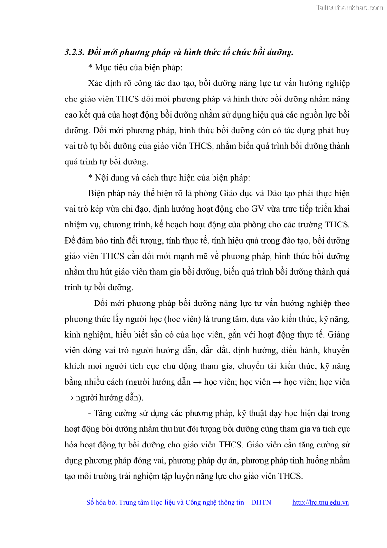 Luận văn thạc sĩ khoa học giáo dục Quản lý bồi dưỡng năng lực tư vấn hướng nghiệp cho giáo viên ở các trường trung học cơ sở huyện Gia Bình, tỉnh Bắc Ninh - 8 Trang 95