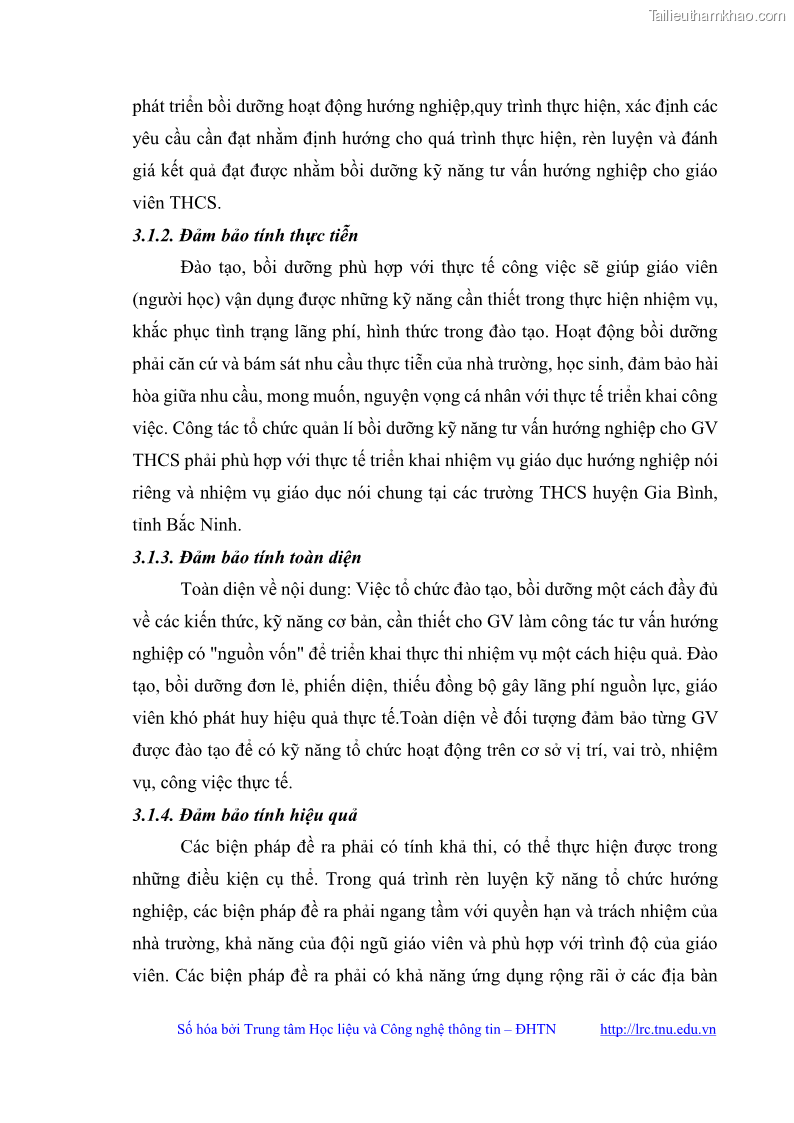 Luận văn thạc sĩ khoa học giáo dục Quản lý bồi dưỡng năng lực tư vấn hướng nghiệp cho giáo viên ở các trường trung học cơ sở huyện Gia Bình, tỉnh Bắc Ninh - 8 Trang 90