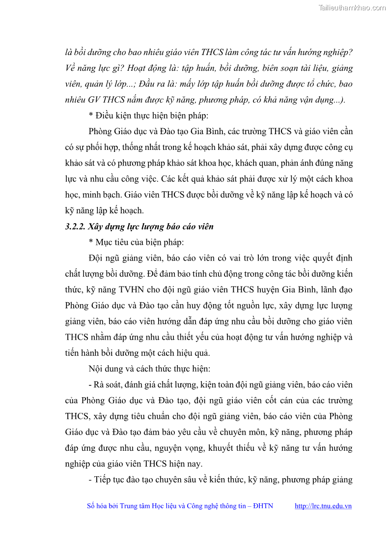 Luận văn thạc sĩ khoa học giáo dục Quản lý bồi dưỡng năng lực tư vấn hướng nghiệp cho giáo viên ở các trường trung học cơ sở huyện Gia Bình, tỉnh Bắc Ninh - 8 Trang 93