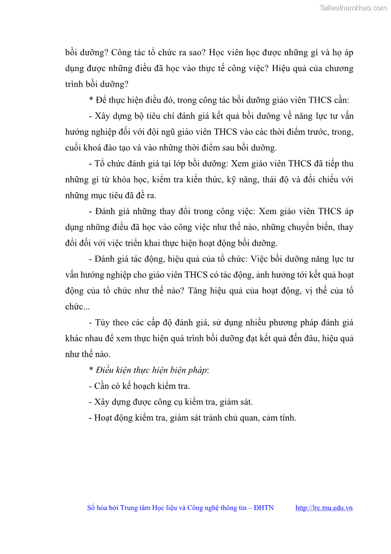 Luận văn thạc sĩ khoa học giáo dục Quản lý bồi dưỡng năng lực tư vấn hướng nghiệp cho giáo viên ở các trường trung học cơ sở huyện Gia Bình, tỉnh Bắc Ninh - 9 Trang 100