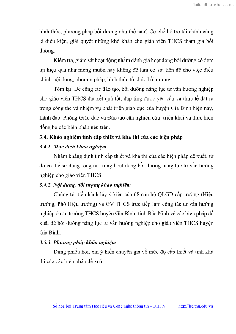 Luận văn thạc sĩ khoa học giáo dục Quản lý bồi dưỡng năng lực tư vấn hướng nghiệp cho giáo viên ở các trường trung học cơ sở huyện Gia Bình, tỉnh Bắc Ninh - 9 Trang 102