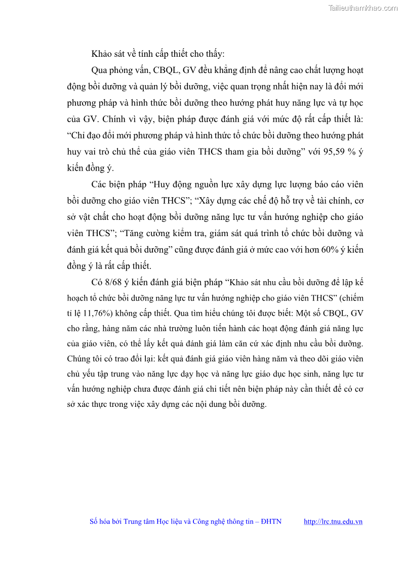 Luận văn thạc sĩ khoa học giáo dục Quản lý bồi dưỡng năng lực tư vấn hướng nghiệp cho giáo viên ở các trường trung học cơ sở huyện Gia Bình, tỉnh Bắc Ninh - 9 Trang 104