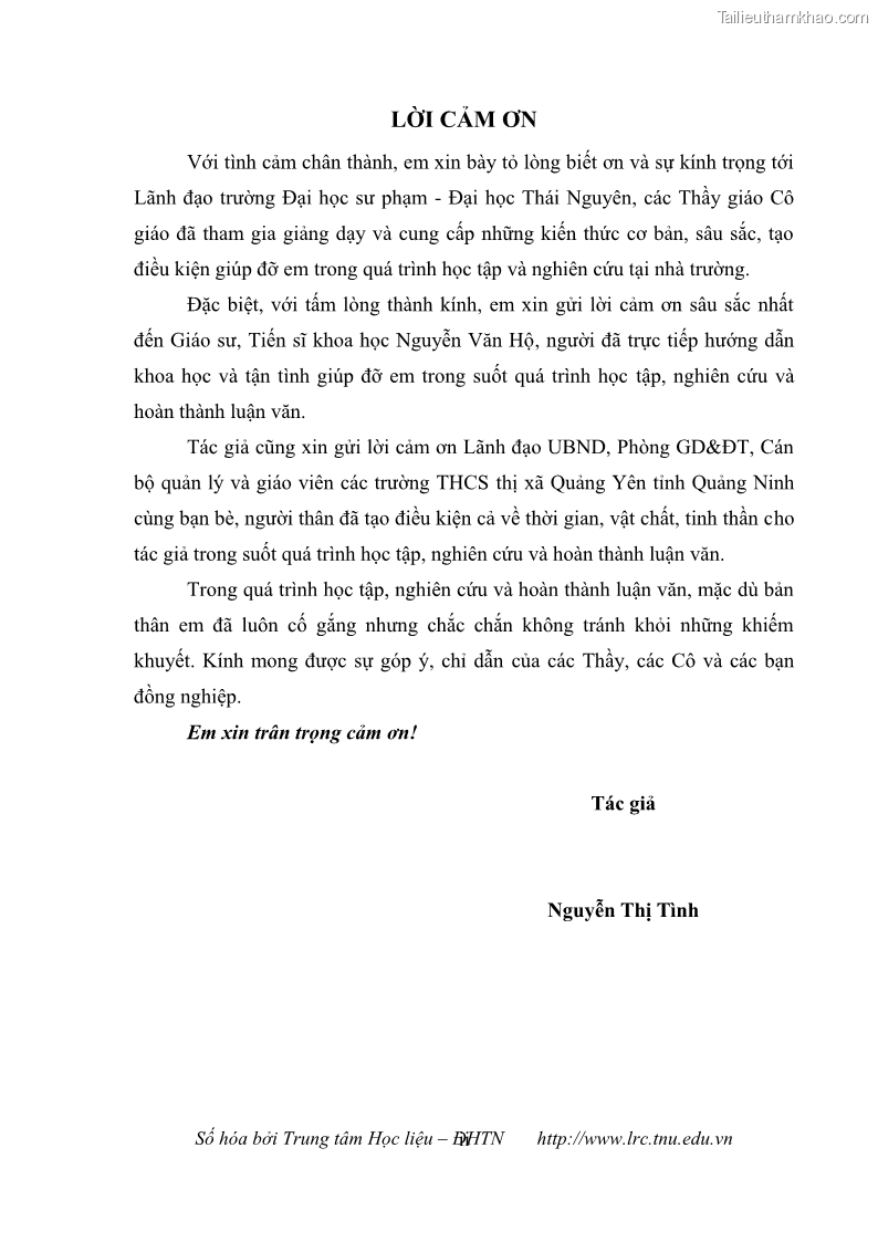 Luận văn thạc sĩ khoa học giáo dục Quản lý cơ sở vật chất ở các trường trung học cơ sở thị xã Quảng Yên, tỉnh Quảng Ninh - 1 Trang 4