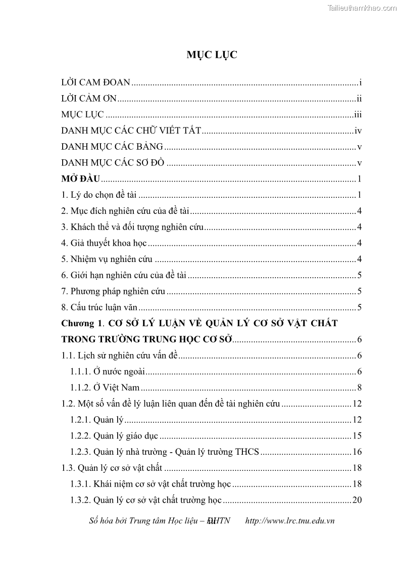 Luận văn thạc sĩ khoa học giáo dục Quản lý cơ sở vật chất ở các trường trung học cơ sở thị xã Quảng Yên, tỉnh Quảng Ninh - 1 Trang 5