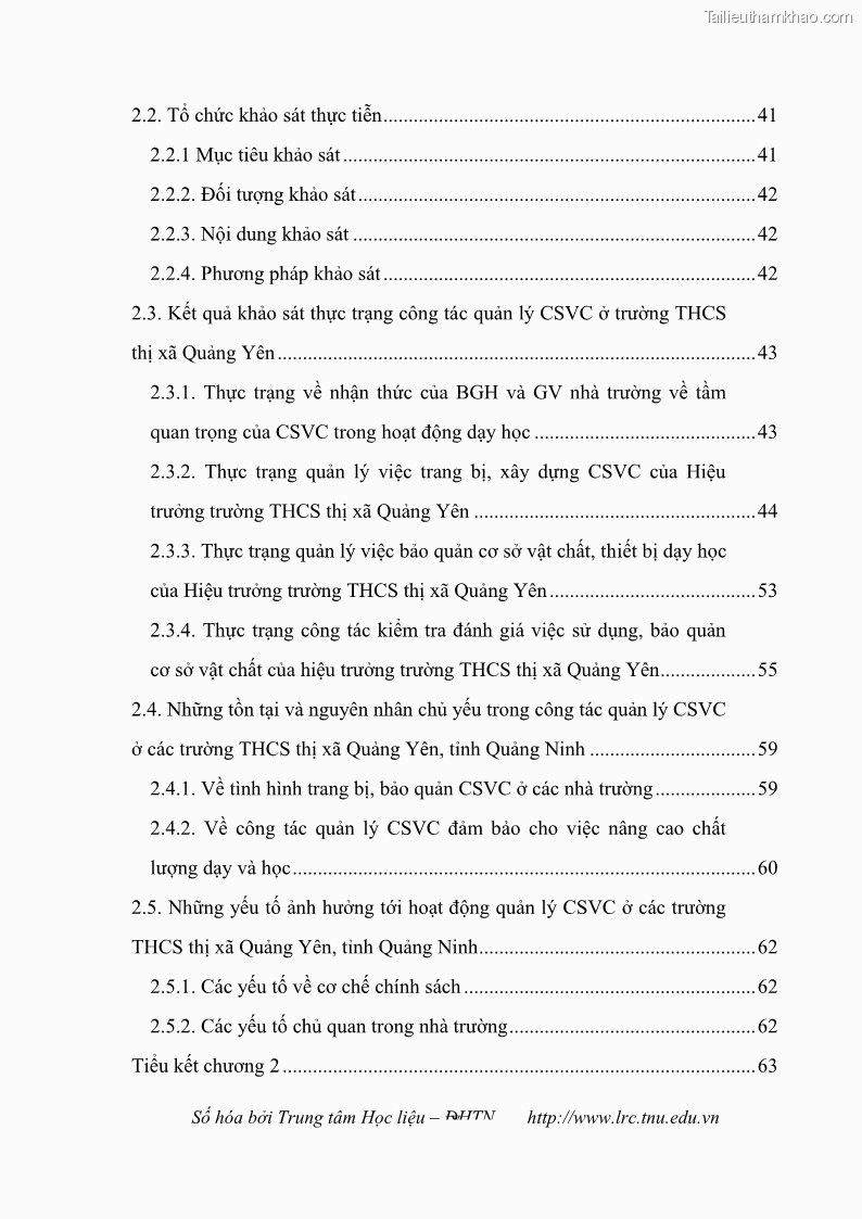 Luận văn thạc sĩ khoa học giáo dục Quản lý cơ sở vật chất ở các trường trung học cơ sở thị xã Quảng Yên, tỉnh Quảng Ninh - 1 Trang 7