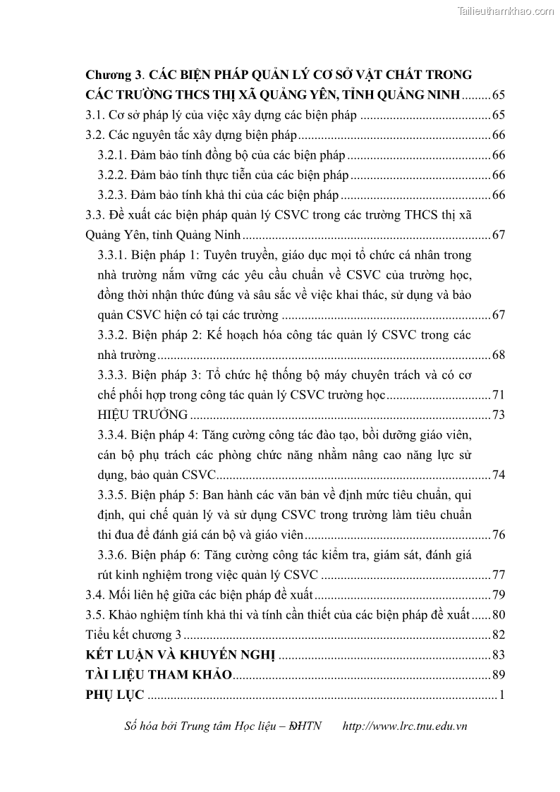 Luận văn thạc sĩ khoa học giáo dục Quản lý cơ sở vật chất ở các trường trung học cơ sở thị xã Quảng Yên, tỉnh Quảng Ninh - 1 Trang 8