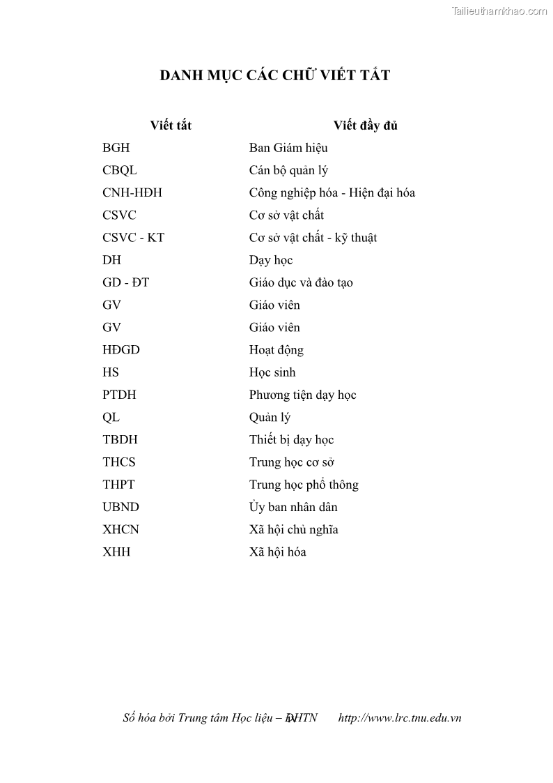 Luận văn thạc sĩ khoa học giáo dục Quản lý cơ sở vật chất ở các trường trung học cơ sở thị xã Quảng Yên, tỉnh Quảng Ninh - 1 Trang 9
