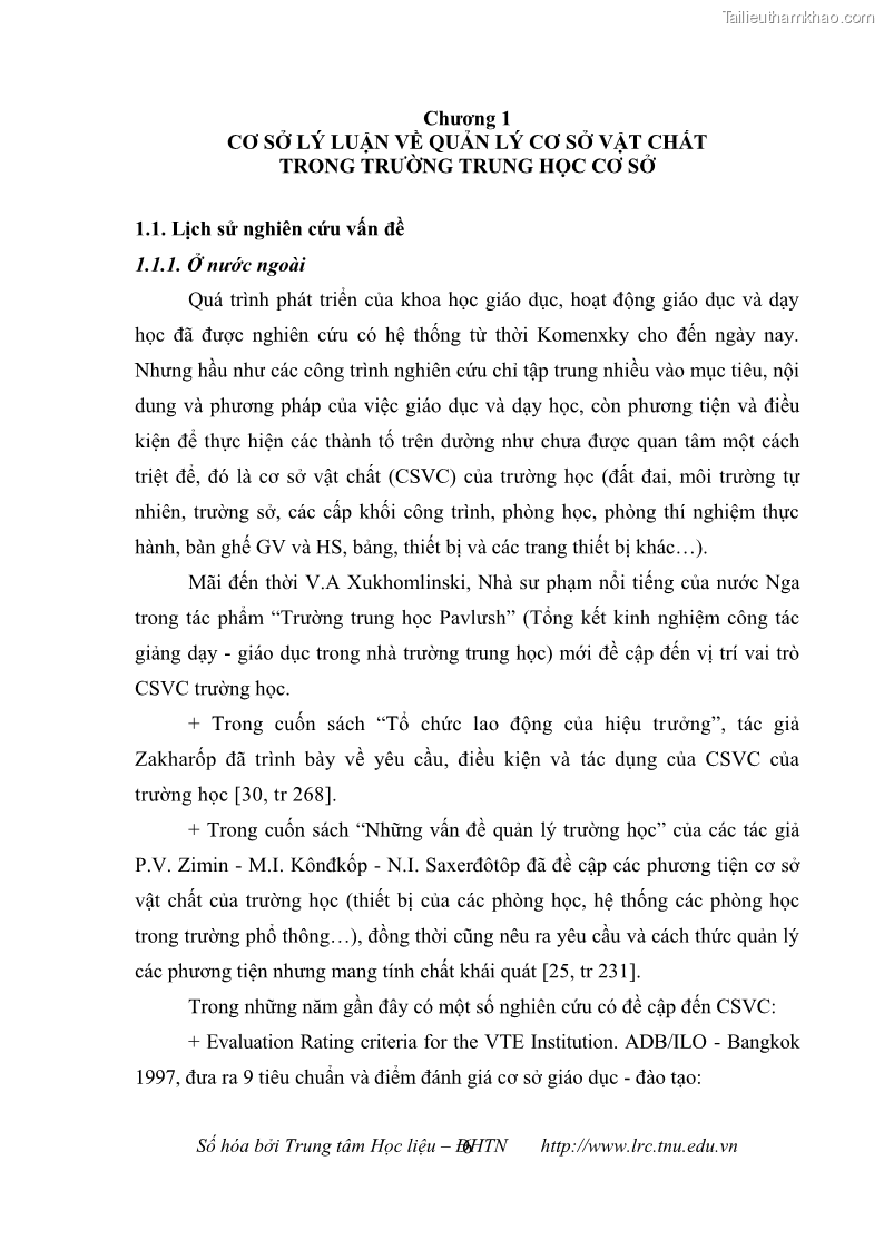 Luận văn thạc sĩ khoa học giáo dục Quản lý cơ sở vật chất ở các trường trung học cơ sở thị xã Quảng Yên, tỉnh Quảng Ninh - 2 Trang 16