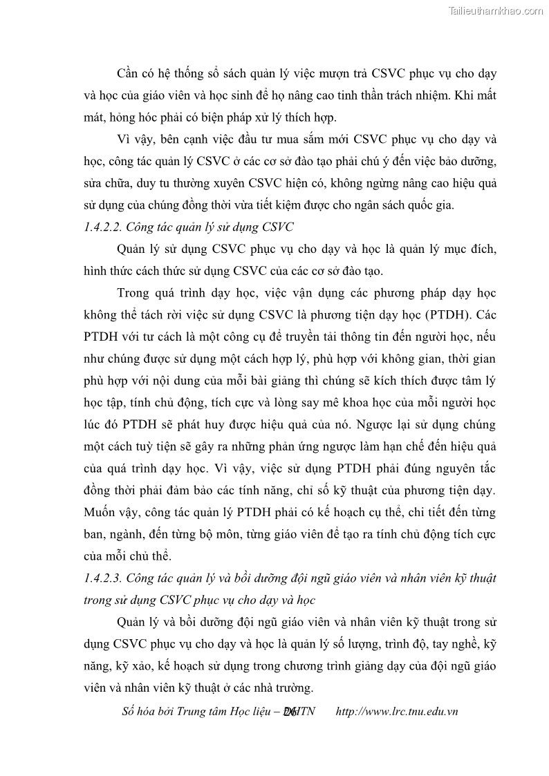 Luận văn thạc sĩ khoa học giáo dục Quản lý cơ sở vật chất ở các trường trung học cơ sở thị xã Quảng Yên, tỉnh Quảng Ninh - 3 Trang 36