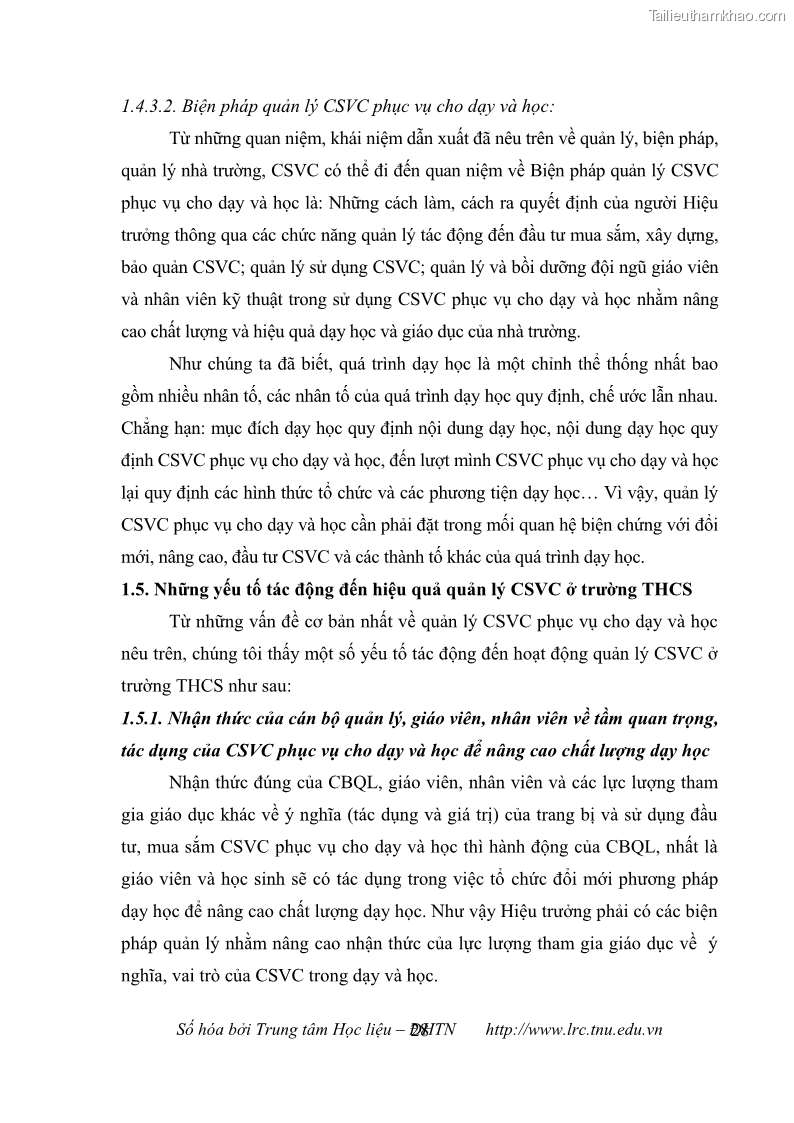 Luận văn thạc sĩ khoa học giáo dục Quản lý cơ sở vật chất ở các trường trung học cơ sở thị xã Quảng Yên, tỉnh Quảng Ninh - 4 Trang 38