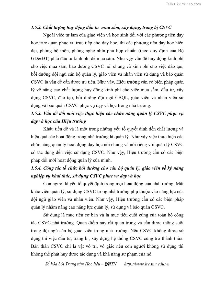 Luận văn thạc sĩ khoa học giáo dục Quản lý cơ sở vật chất ở các trường trung học cơ sở thị xã Quảng Yên, tỉnh Quảng Ninh - 4 Trang 39