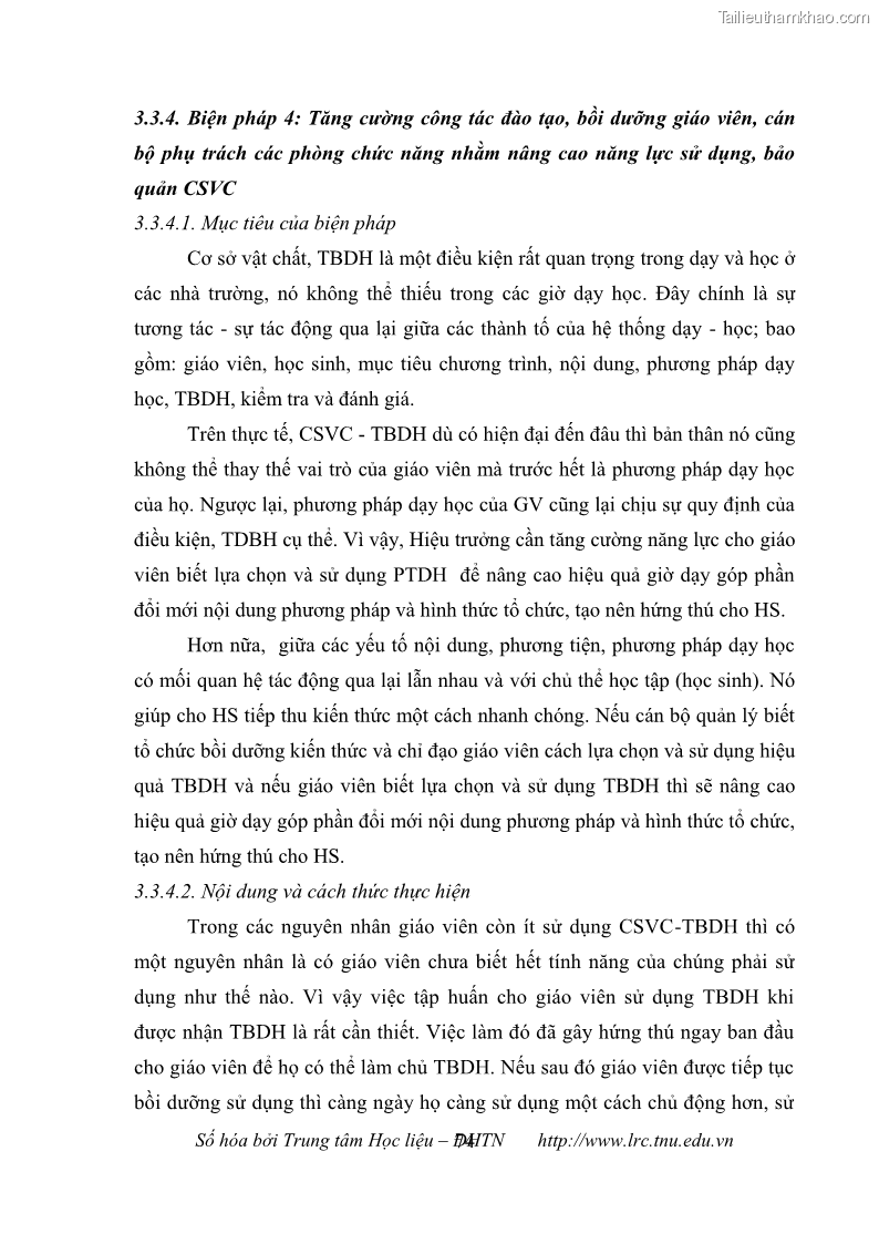 Luận văn thạc sĩ khoa học giáo dục Quản lý cơ sở vật chất ở các trường trung học cơ sở thị xã Quảng Yên, tỉnh Quảng Ninh - 7 Trang 84