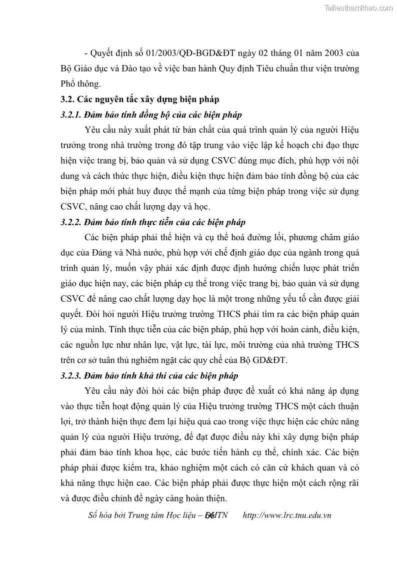 Luận văn thạc sĩ khoa học giáo dục Quản lý cơ sở vật chất ở các trường trung học cơ sở thị xã Quảng Yên, tỉnh Quảng Ninh - 7 Trang 76