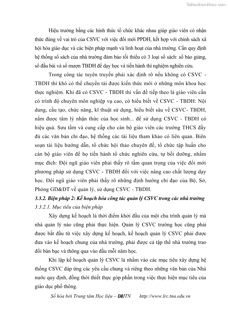 Luận văn thạc sĩ khoa học giáo dục Quản lý cơ sở vật chất ở các trường trung học cơ sở thị xã Quảng Yên, tỉnh Quảng Ninh - 7 Trang 78