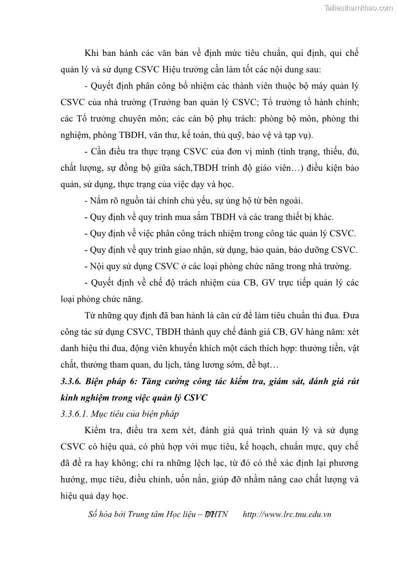 Luận văn thạc sĩ khoa học giáo dục Quản lý cơ sở vật chất ở các trường trung học cơ sở thị xã Quảng Yên, tỉnh Quảng Ninh - 8 Trang 87
