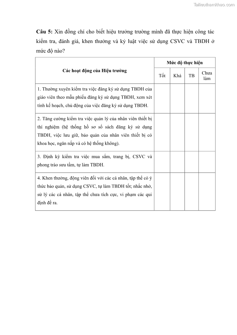 Luận văn thạc sĩ khoa học giáo dục Quản lý cơ sở vật chất ở các trường trung học cơ sở thị xã Quảng Yên, tỉnh Quảng Ninh - 9 Trang 103