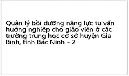 Quản lý bồi dưỡng năng lực tư vấn hướng nghiệp cho giáo viên ở các trường trung học cơ sở huyện Gia Bình, tỉnh Bắc Ninh - 2