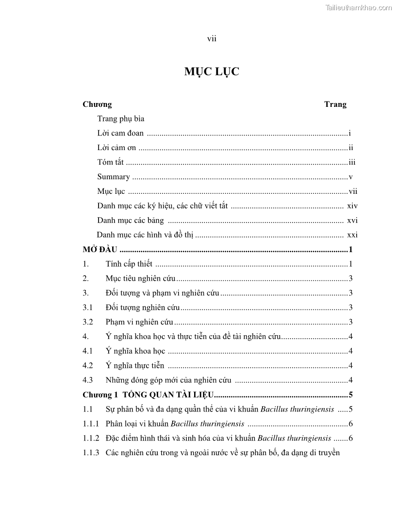 Luận án tiến sĩ bảo vệ thực vật Nghiên cứu sự đa dạng và độc tính của vi khuẩn Bacillus thuringiensis var. kurstaki trên sâu ăn lá hại rau ở Việt Nam - 1 Trang 9