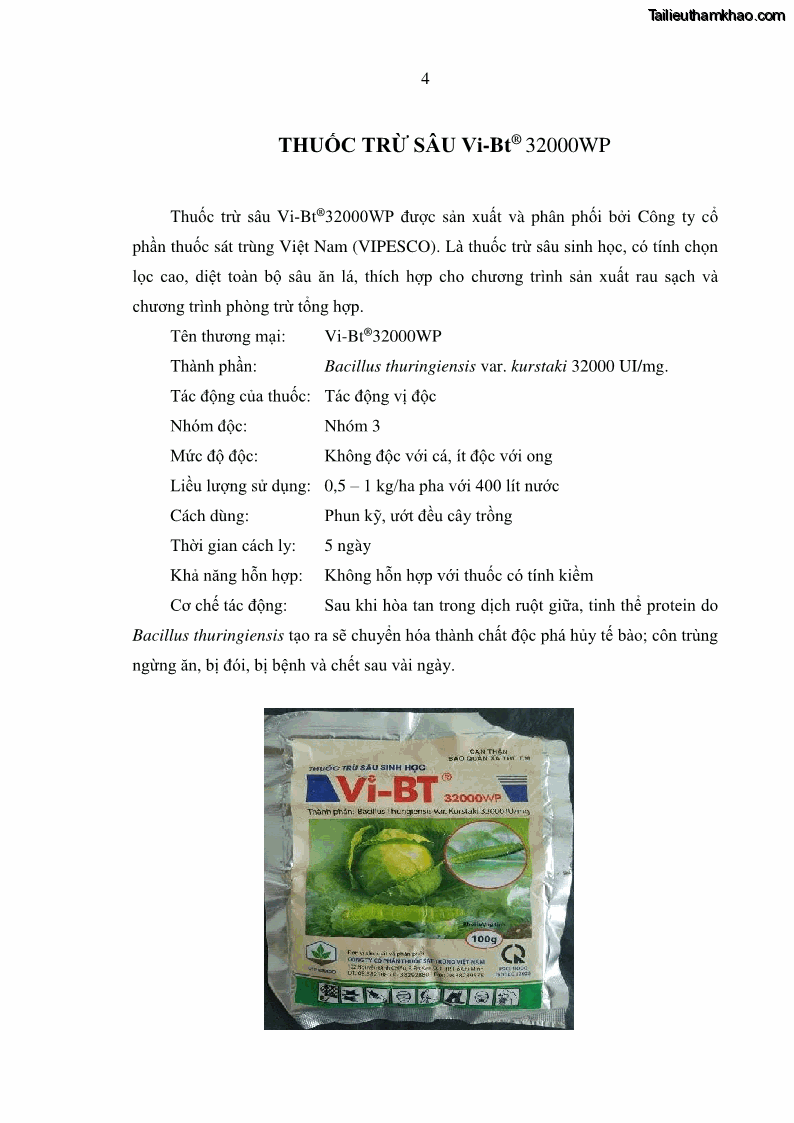 Luận án tiến sĩ bảo vệ thực vật Nghiên cứu sự đa dạng và độc tính của vi khuẩn Bacillus thuringiensis var. kurstaki trên sâu ăn lá hại rau ở Việt Nam - 14 Trang 162