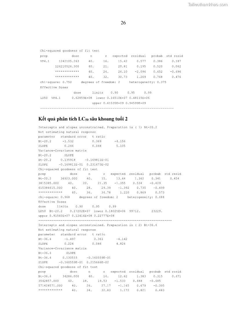 Luận án tiến sĩ bảo vệ thực vật Nghiên cứu sự đa dạng và độc tính của vi khuẩn Bacillus thuringiensis var. kurstaki trên sâu ăn lá hại rau ở Việt Nam - 16 Trang 184