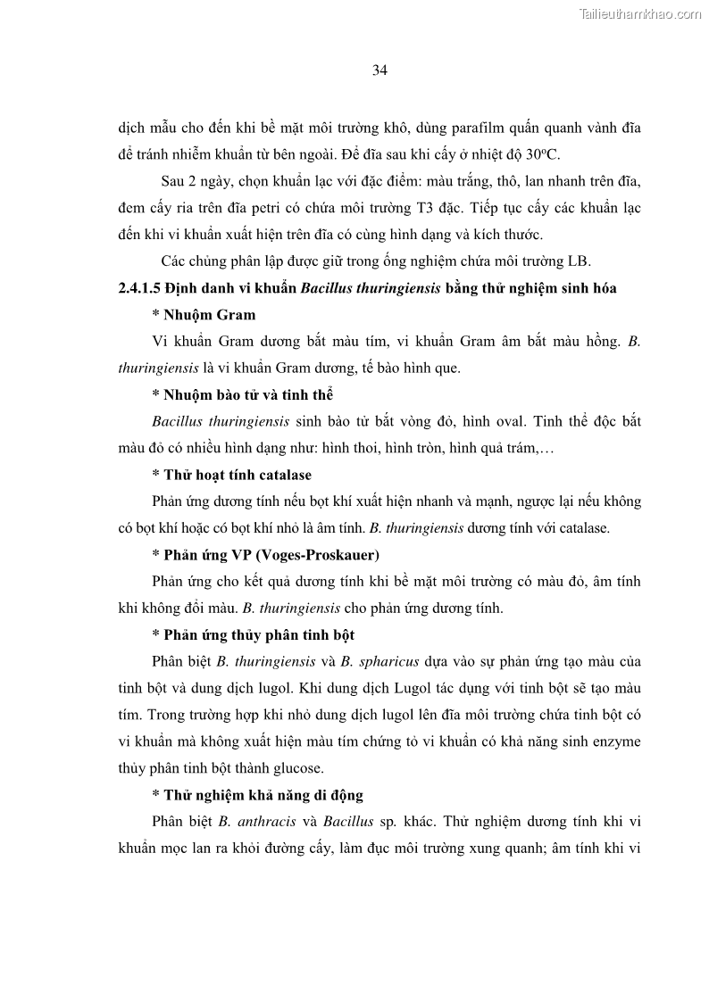Luận án tiến sĩ bảo vệ thực vật Nghiên cứu sự đa dạng và độc tính của vi khuẩn Bacillus thuringiensis var. kurstaki trên sâu ăn lá hại rau ở Việt Nam - 5 Trang 60