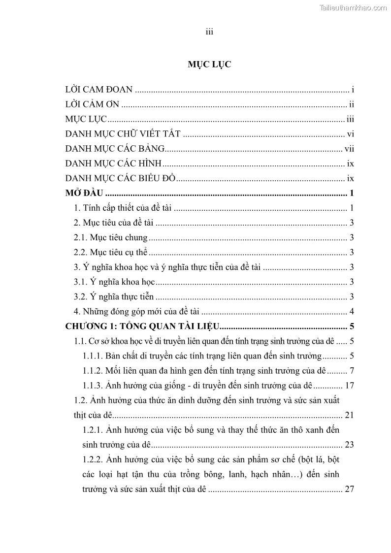 Luận án tiến sĩ chăn nuôi Đặc điểm sinh trưởng và mối tương quan đa hình gen POU1F1 với tính trạng sinh trưởng của dê địa phương Định Hóa - 1 Trang 5