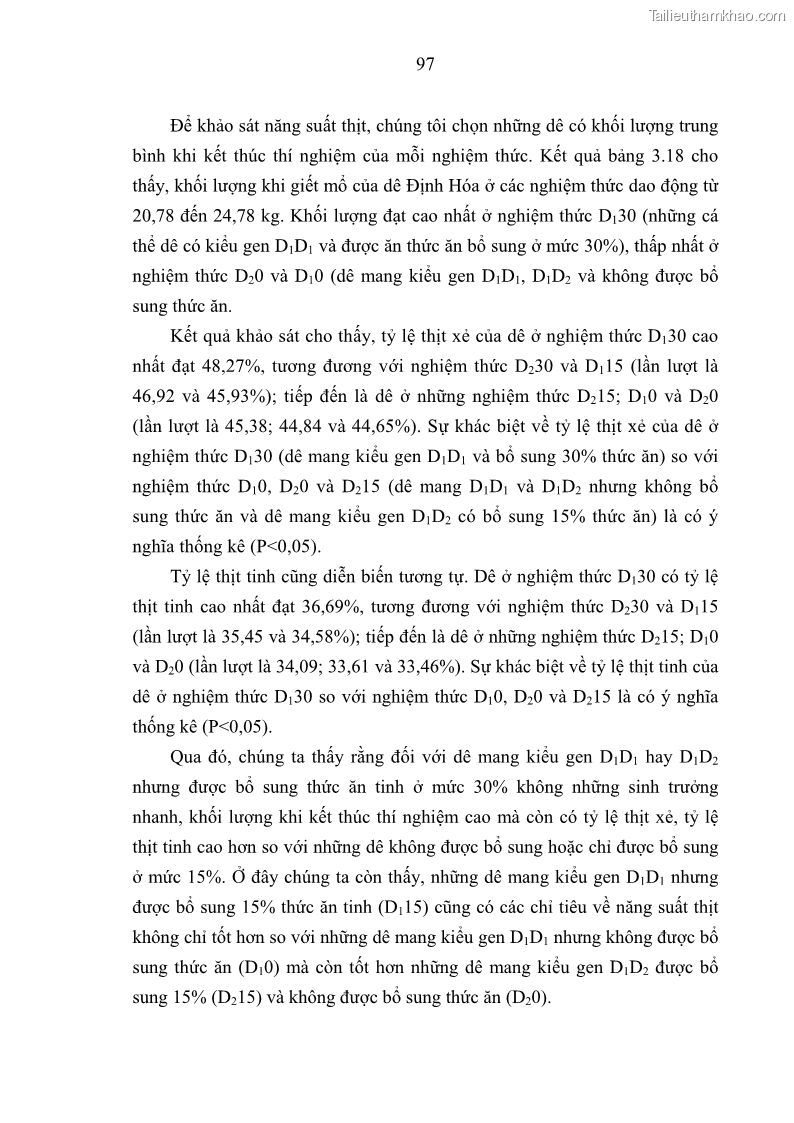 Luận án tiến sĩ chăn nuôi Đặc điểm sinh trưởng và mối tương quan đa hình gen POU1F1 với tính trạng sinh trưởng của dê địa phương Định Hóa - 10 Trang 110