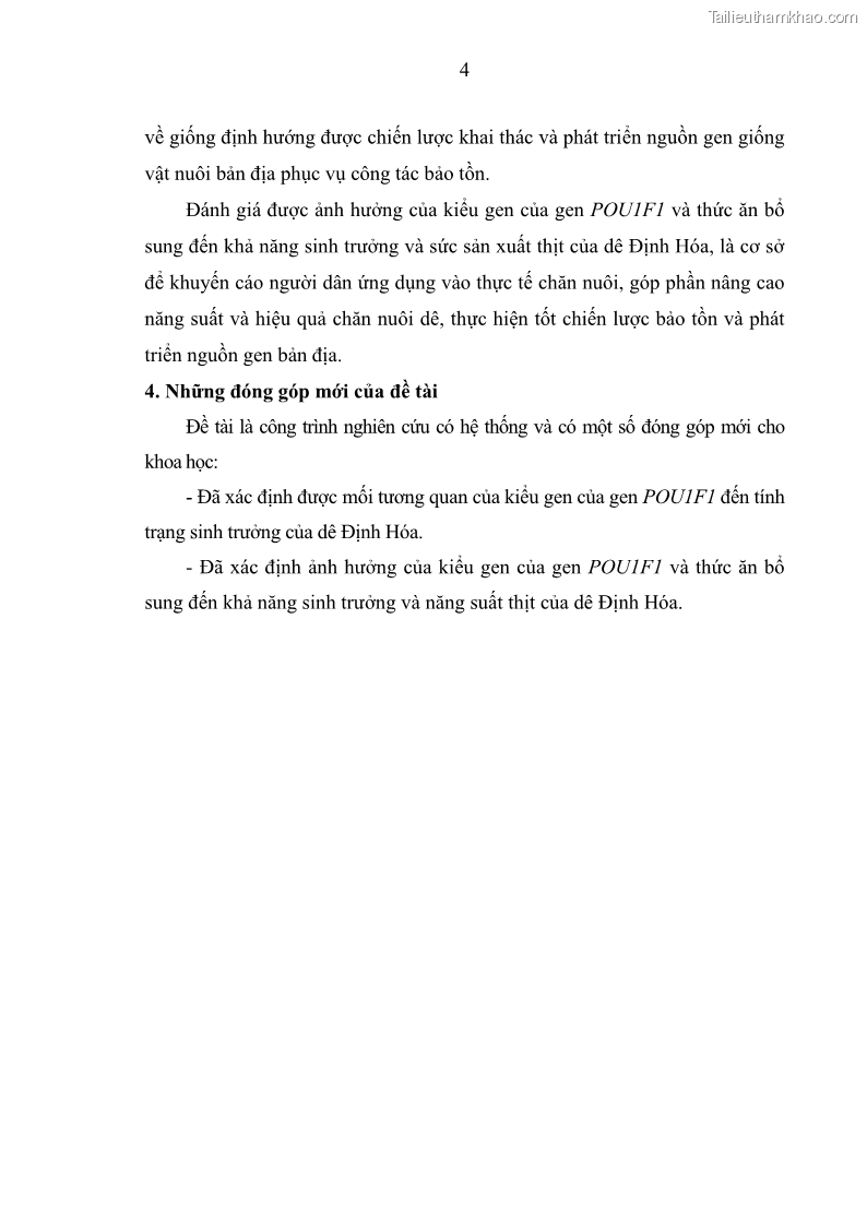 Luận án tiến sĩ chăn nuôi Đặc điểm sinh trưởng và mối tương quan đa hình gen POU1F1 với tính trạng sinh trưởng của dê địa phương Định Hóa - 2 Trang 17