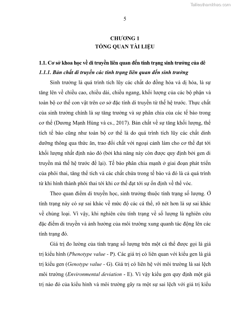 Luận án tiến sĩ chăn nuôi Đặc điểm sinh trưởng và mối tương quan đa hình gen POU1F1 với tính trạng sinh trưởng của dê địa phương Định Hóa - 2 Trang 18