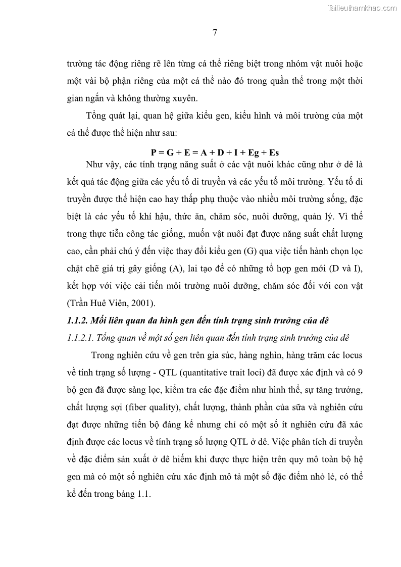 Luận án tiến sĩ chăn nuôi Đặc điểm sinh trưởng và mối tương quan đa hình gen POU1F1 với tính trạng sinh trưởng của dê địa phương Định Hóa - 2 Trang 20