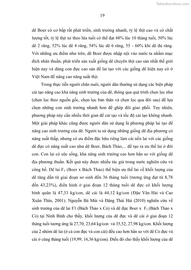 Luận án tiến sĩ chăn nuôi Đặc điểm sinh trưởng và mối tương quan đa hình gen POU1F1 với tính trạng sinh trưởng của dê địa phương Định Hóa - 3 Trang 32