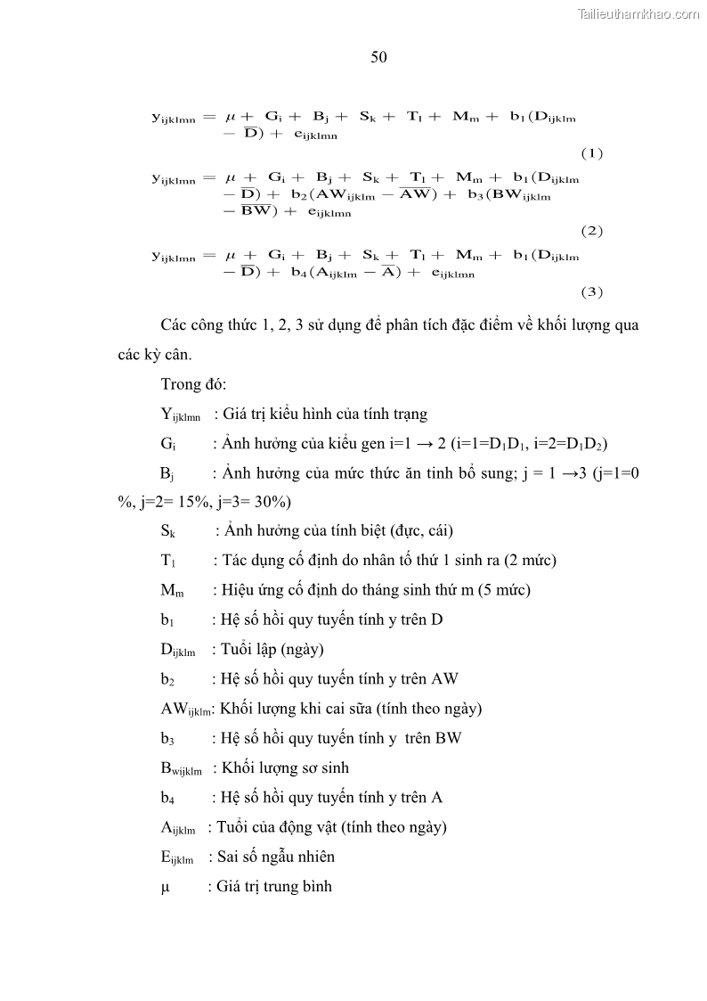 Luận án tiến sĩ chăn nuôi Đặc điểm sinh trưởng và mối tương quan đa hình gen POU1F1 với tính trạng sinh trưởng của dê địa phương Định Hóa - 6 Trang 63